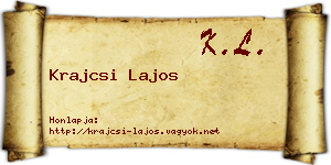 Krajcsi Lajos névjegykártya